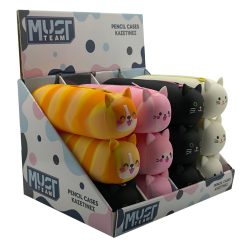 SILICONE PENCIL POUCH CATS 4 COLOURS