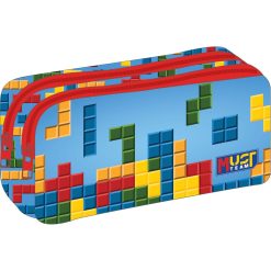 PENCIL CASE 2 ZIPPERS BRICKS