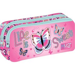 PENCIL CASE 2 ZIPPERS LIFE IS SWEET