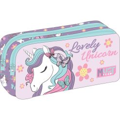 PENCIL CASE 2 ZIPPERS LOVELY UNICORN