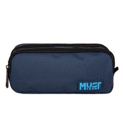 PENCIL CASE 2 ZIPPERS BLUE WITH LIGHT BLUE