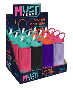 WATER CANTEEN PS 500ML WITH STRAW ASST