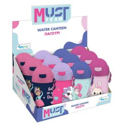 WATER CANTEEN PP 500ML WITH STRAW ASST