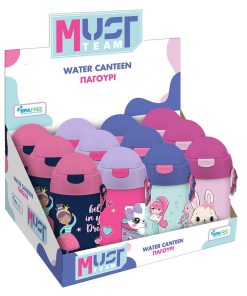 WATER CANTEEN PP 500ML WITH STRAW ASST