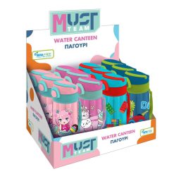 WATER CANTEEN PP 500ML WITH STRAW ASST