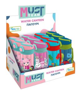 WATER CANTEEN PP 500ML WITH STRAW ASST