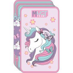 TRIPLE DECKER FILLED PENCIL CASE UNICORN