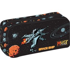 PENCIL CASE 2 ZIPPERS SPACESHIP