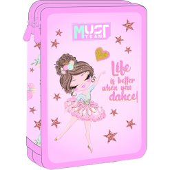 DOUBLE DECKER FILLED PENCIL CASE SHINY BALLERINA